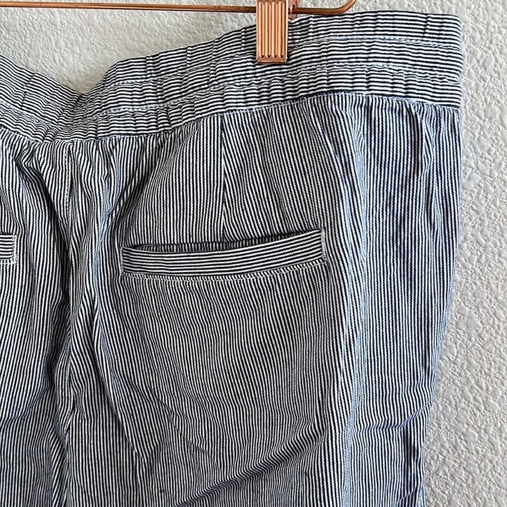 GAP Easy Pant Striped Pull on Elastic Waist Drawstring Cotton Viscose Pants L - Picture 6 of 7
